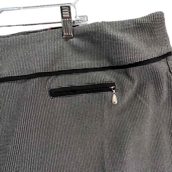 Avenue Pants Womens 26 Black White Mini Houndstooth Pull On Ankle Stretch Career - Picture 2 of 15